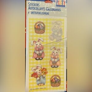 Vntg Hallmark Easter Bunny Stickers Collectible Opened Pack Scrapbooking